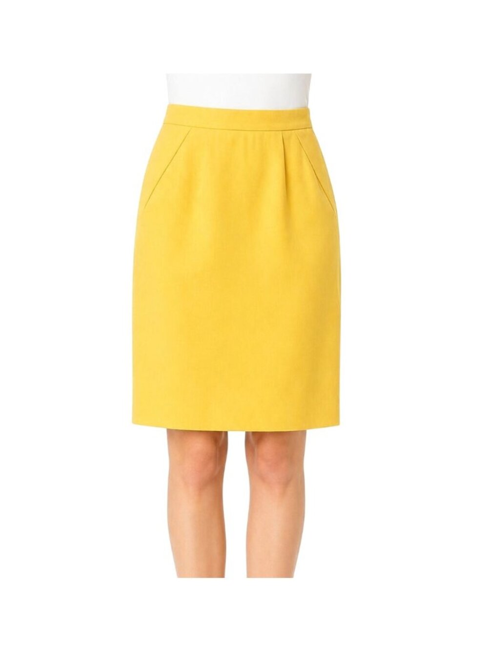 Sag Harbor Size 14 Yellow Straight Knee Length Skirt Lightweight Woven Fabric